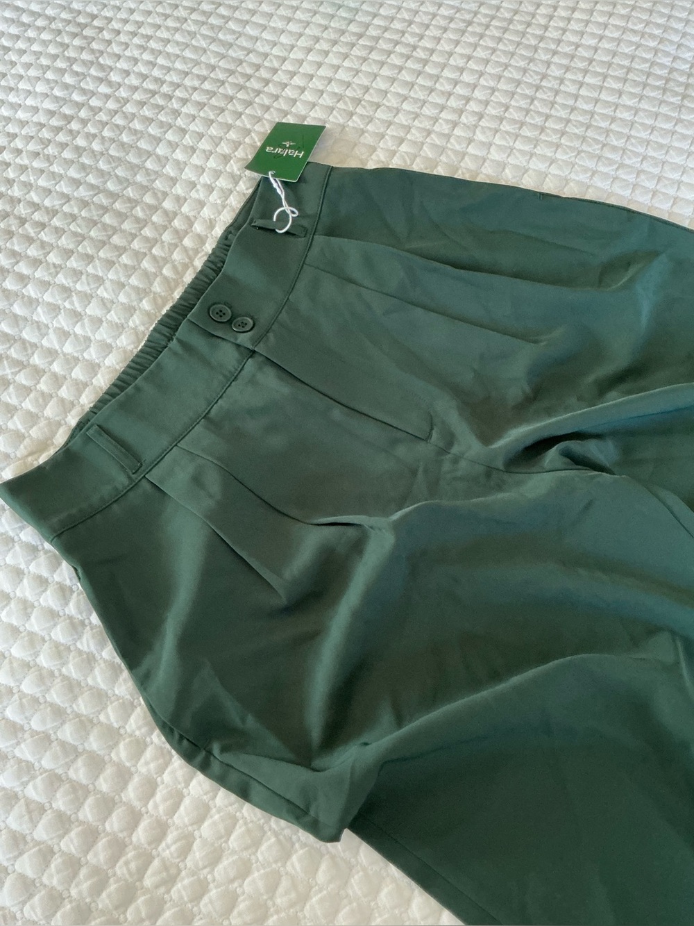 HALARA Dark Green Flex High Waisted Straight Leg Work Pants  L petite - Picture 8 of 12